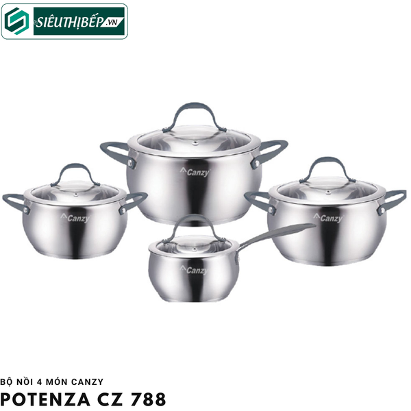 Bộ nồi Canzy Potenza CZ 788 (Inox 4 món)