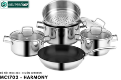 Bộ nồi, chảo Eurosun MC1702 - Harmony (inox 304 - 8 món)