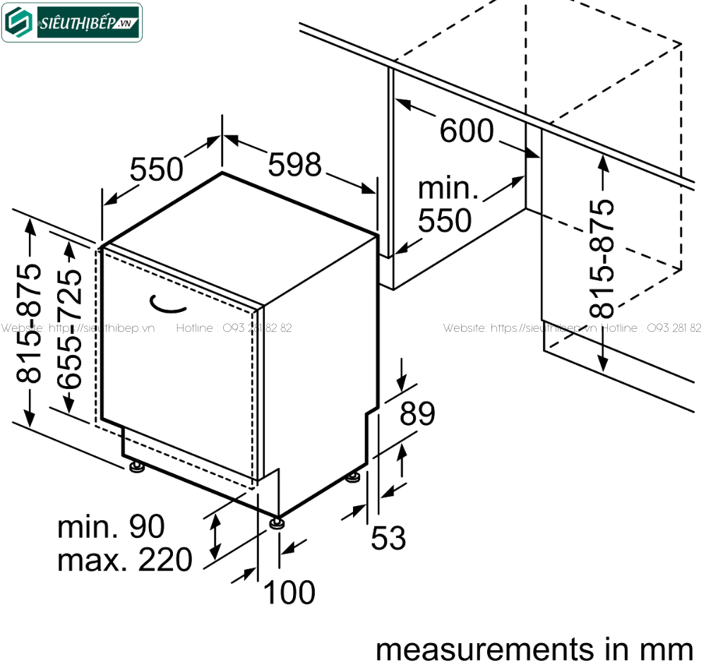 Máy rửa bát Bosch HMH SMV4HCX48E - Serie 4 (Âm toàn phần - 14 bộ đồ ăn Châu Âu)