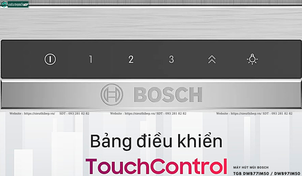 Máy hút mùi Bosch TGB DWB77IM50 / DWB97IM50 - Serie 4 (Áp tường, chữ T - Made in Germany)