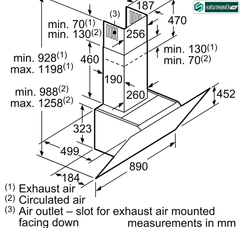 Máy hút mùi Bosch HMH DWK97JQ60B - Serie 6 (Áp tường kính vát)