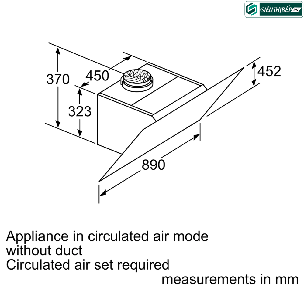 Máy hút mùi Bosch HMH DWK97JQ60B - Serie 6 (Áp tường kính vát)