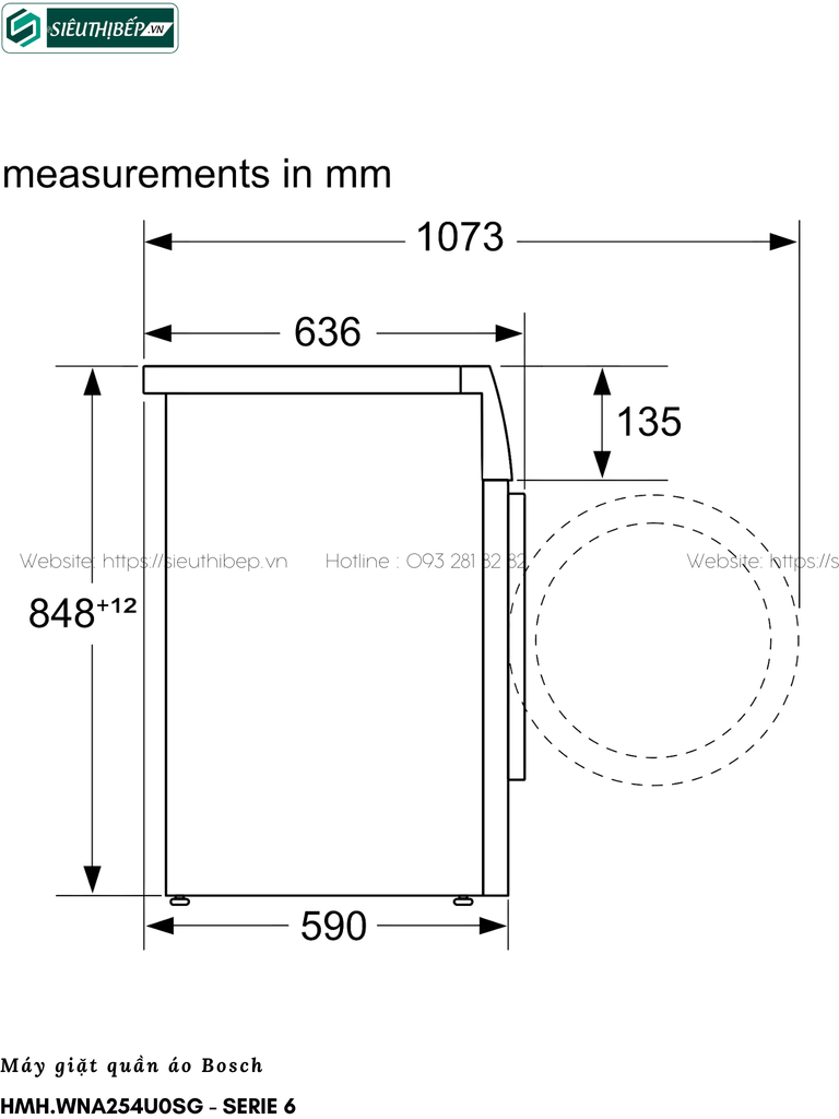 Máy giặt kết hợp sấy Bosch HMH WNA254U0SG - Serie 6 (10Kg/6Kg)