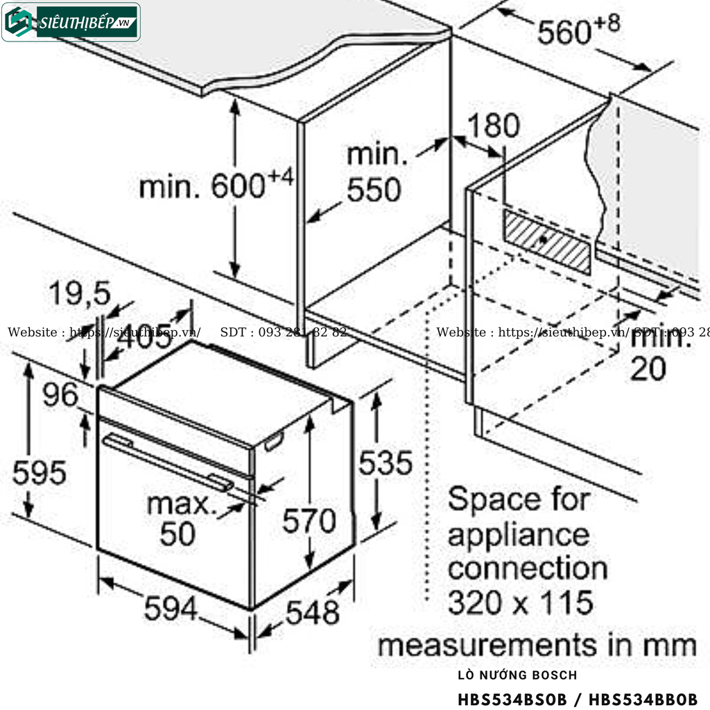 Lò nướng Bosch TGB HBS534BS0B / HBS534BB0B - Serie 4 (71 Lít - Made in Poland)