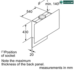 Máy hút mùi Bosch HMH DWF97RV60B - Serie 8 ( Áp tường kính vát - Kết nối Home Connect )