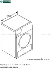 Máy sấy Bosch HMH WTR85V00SG - Serie 4 (8Kg - Tụ hơi & bơm nhiệt)