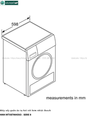 Máy sấy Bosch HMH WTX87MH0SG - Serie 8 (9Kg - Tụ hơi & bơm nhiệt)