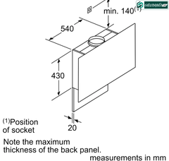 Máy hút mùi Bosch HMH DWK67CM60B - Serie 4 (Áp tường kính vát )