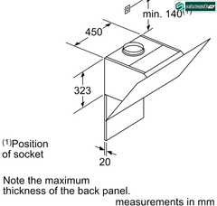 Máy hút mùi Bosch HMH DWK97JQ60B - Serie 6 (Áp tường kính vát)