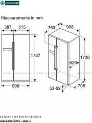 Tủ lạnh Bosch HMH KAN93VIFPG - Serie 4 (2 cánh - Side by side)