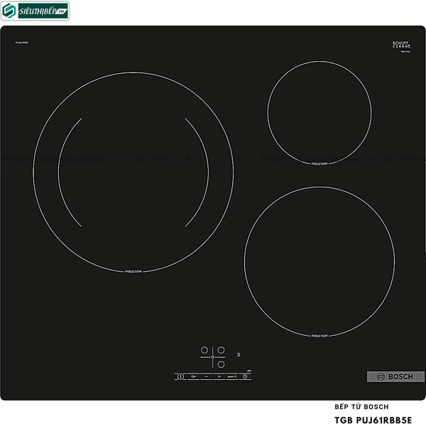 Bếp từ Bosch TGB PUJ61RBB5E - Serie 4 (3 vùng nấu - Made in Spain)