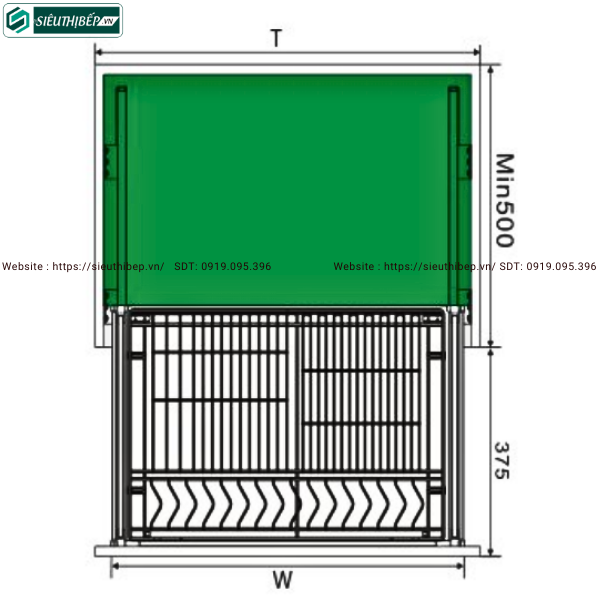 Giá bát đĩa tủ dưới Grob C1O304.083 (Mix Oval inox SUS304, xước mờ)