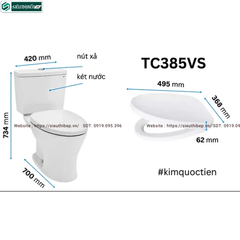 Bồn cầu 2 khối TOTO CS735DT3#XW (Nắp Đóng Êm TC385VS)