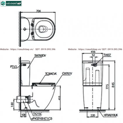 Bồn cầu 2 khối TOTO CS761PDT5#XW (Nắp Đóng Êm TC384CKV)