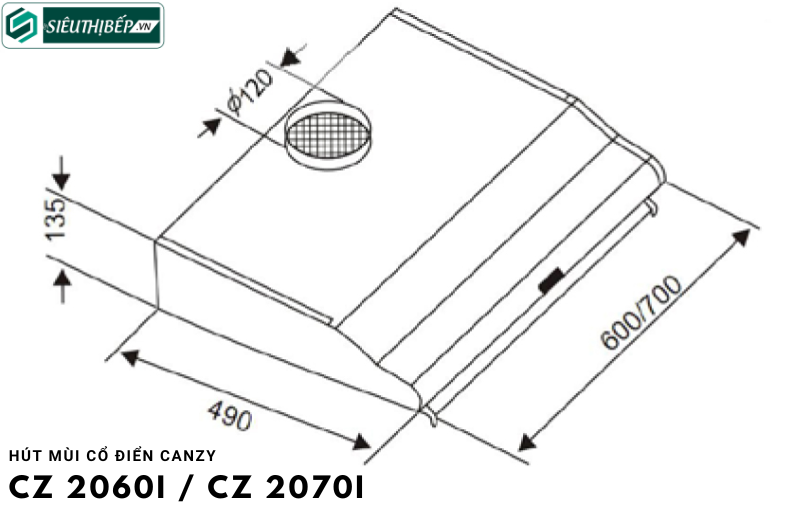 Máy hút mùi Canzy CZ 2060I / CZ 2070I (Cổ điển)