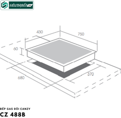 Bếp gas đôi Canzy CZ 488B (Lắp âm)