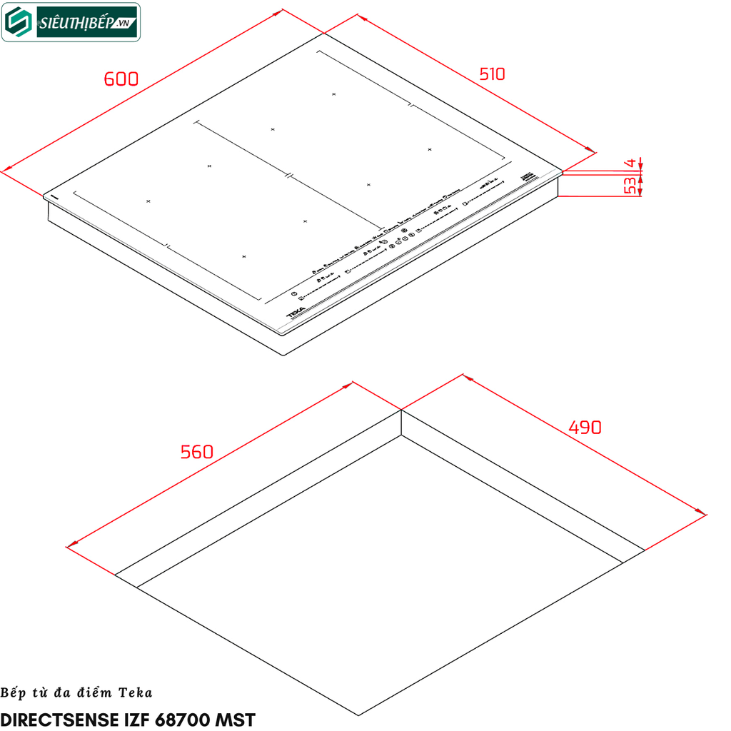 Bếp từ Teka DirectSense IZF 68700 MST (Đa điểm - Made in Turkey)