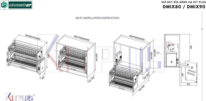Giá bát đĩa nâng hạ Kit Plus đặc biệt DMIX80 / DMIX90