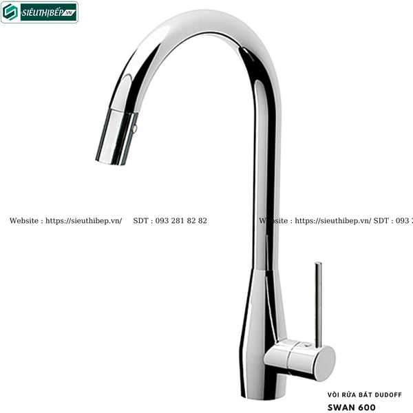 Vòi rửa bát Dudoff SWAN 600 (Mạ Chrome - Made in Italy)