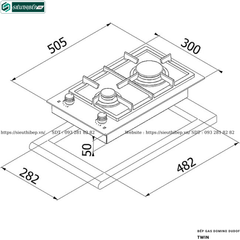 Bếp gas Domino Dudoff TWIN (Made in Italy)