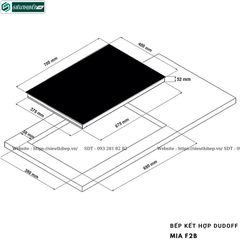 Bếp kết hợp Dudoff MIA F2B (Từ kết hợp điện, 2 vùng nấu - Made in Italy)