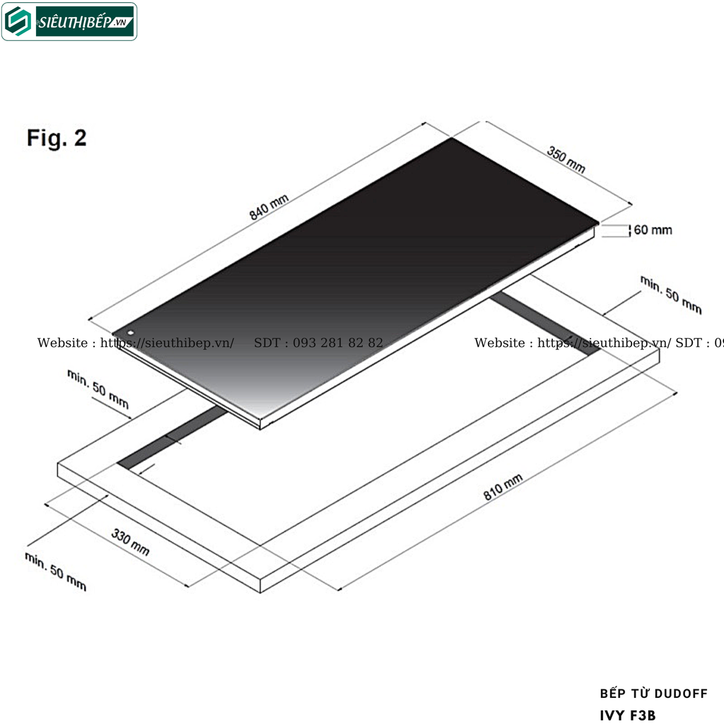 Bếp từ Dudoff IVY F3B (3 vùng nấu - Made in Italy)