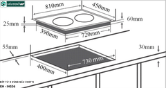 Bếp từ Chef's EH - IH536 ( 3 vùng nấu - LK E.G.O - Germany)
