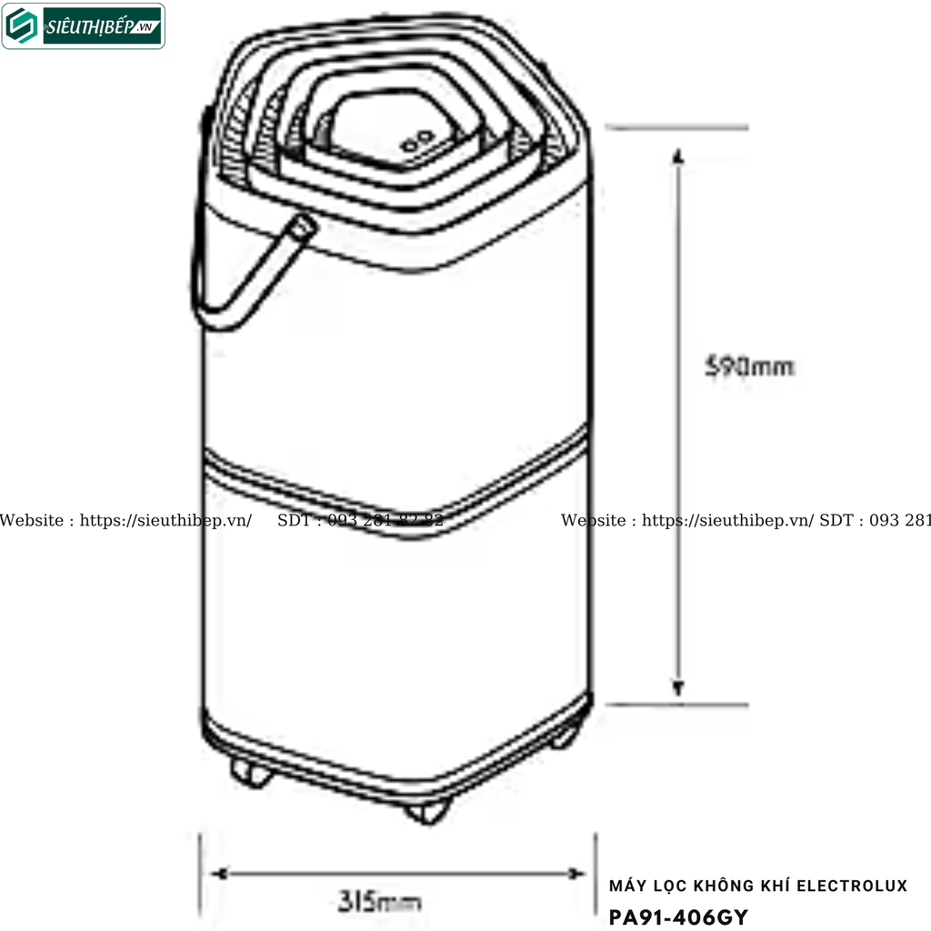 Máy lọc không khí Electrolux PA91-406GY (Diện tích 60m²)