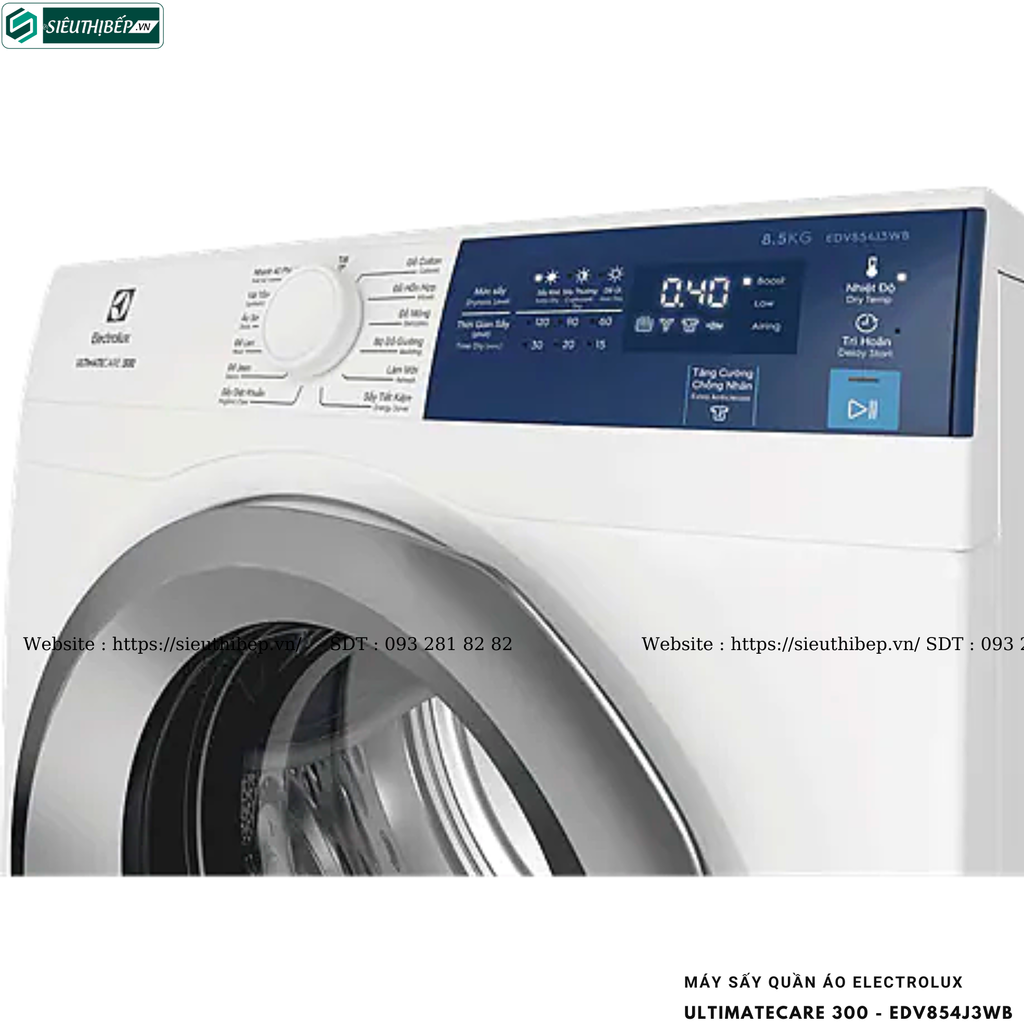 Máy sấy quần áo Electrolux UltimateCare 300 - EDV854J3WB (8KG - Sấy thông hơi)