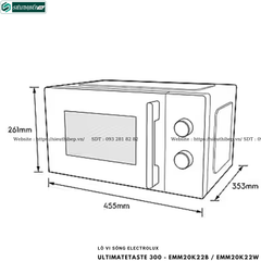 Lò vi sóng Electrolux UltimateTaste 300 - EMM20K22B / EMM20K22W (Để bàn - 20 Lít)