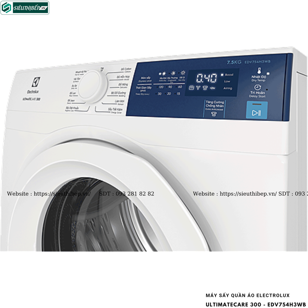 Máy sấy quần áo Electrolux UltimateCare 300 - EDV754H3WB (7.5KG - Sấy thông hơi)