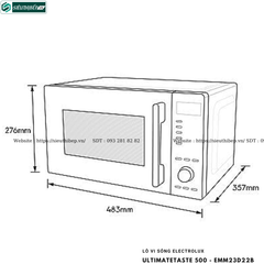 Lò vi sóng Electrolux UltimateTaste 500 - EMM23D22B (Để bàn - 23 Lít)