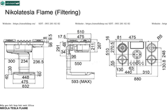 Bếp gas kết hợp hút mùi Elica Nikola Tesla Flame (Made in Italya)