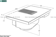 Bếp từ kết hợp hút mùi Elica Nikola Tesla PRIME (Made in Italya)