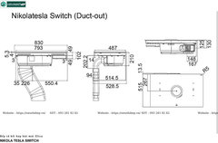 Bếp từ kết hợp hút mùi Elica Nikola Tesla SWITCH (Made in Italya)