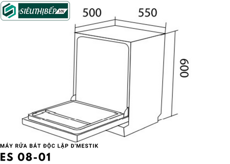 Máy rửa bát D'mestik ES 08-01 (Độc lập - 8 bộ đồ ăn Châu Âu)