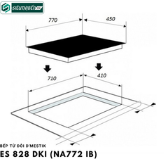 Bếp từ đôi D'mestik ES 828 DKI (NA772 IB) Inverter tiết kiệm điện