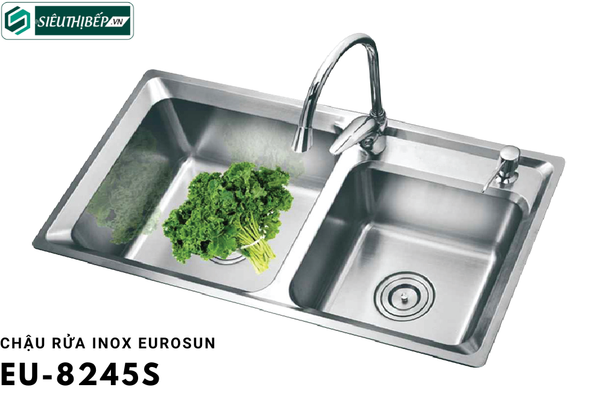 Chậu rửa Eurosun EU - 8245S ( inox 2 hộc lệch)