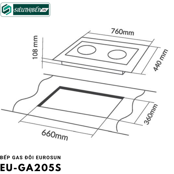 Bếp gas đôi Eurosun EU - GA205S