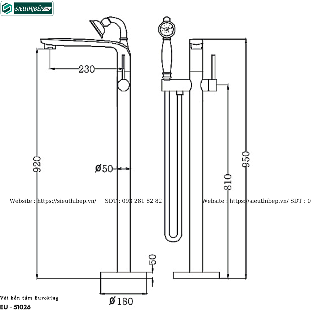 Vòi bồn tắm Euroking EU - 51026