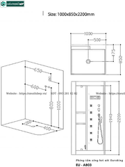 Phòng tắm xông hơi ướt Euroking EU - A803 (Công nghệ Châu Âu)