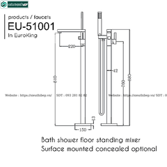 Vòi bồn tắm Euroking EU - 51001 / EU-51001 - 2