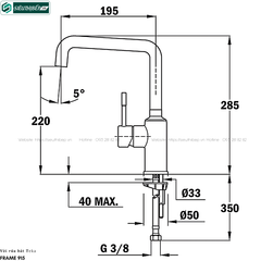 Vòi rửa bát Teka FRAME 915 (Mạ chrome - Nóng lạnh)