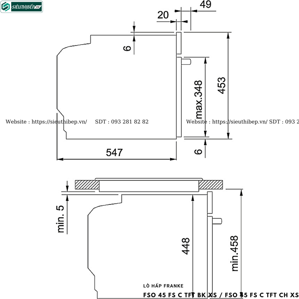 Lò hấp Franke FSO 45 FS C TFT BK XS / FSO 45 FS C TFT CH XS (51 Lít - Made in Slovenia)