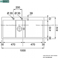 Chậu rửa bát Franke CLV 214 RHD WH / CLV 214 RHD BK (Inox, 1 hộc 1 bàn chờ - Made in Switzerland)