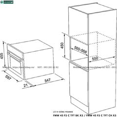 Lò vi sóng Franke FMW 45 FS C TFT BK XS / FMW 45 FS C TFT CH XS (Âm tủ - Made in Slovenkia)