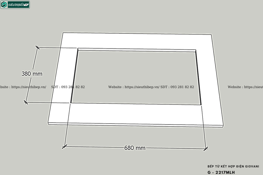Bếp kết hợp Giovani G - 2217MLH (Từ kết hợp điện 2 vùng nấu)