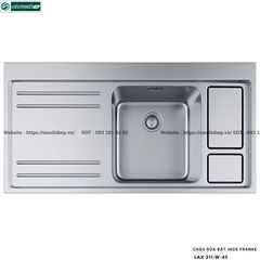 Chậu rửa bát Franke LAX 211-W-45 (Inox, 1 hộc 1 bàn chờ - Made in Switzerland)