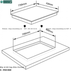 Bếp kết hợp Giovani G - 19021 MSD (Từ kết hợp điện 2 vùng nấu - Made in Malaysia)