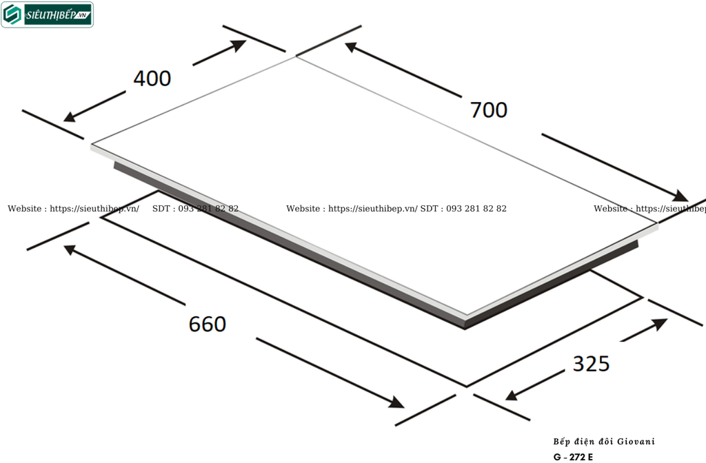 Bếp điện đôi Giovani G - 272 E (Made in Italya)